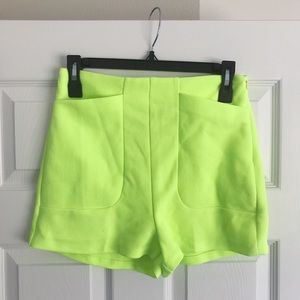 Electric green/yellow waisted shorts